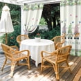 thumbnail image 4 of Outdoor Curtains for Patio Waterproof, Easter Outdoor Privacy Panels Grommet, Spring Gnomes Floral Bunny Eggs Green Lattice Blackout Outside Curtains for Porch/Cabana/Pergola/Gazebo 54"x84", 1 Panel, 4 of 8