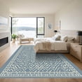 thumbnail image 3 of ODIKA 3'x5' Machine Washable Non-Slip Area Rug, Geometric Dusty Blue High Traffic Rug with Pad, Blue, 1056646, 3 of 8