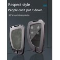 thumbnail image 4 of Key Fob Cover Compatible with Chevrolet Silverado Traverse Equinox GMC Sierra 1500 2500HD 2021-2025 Leather/Zinc Alloy 5 Button Keychain Case Holder Protector,Gray-short Keychain, 4 of 9