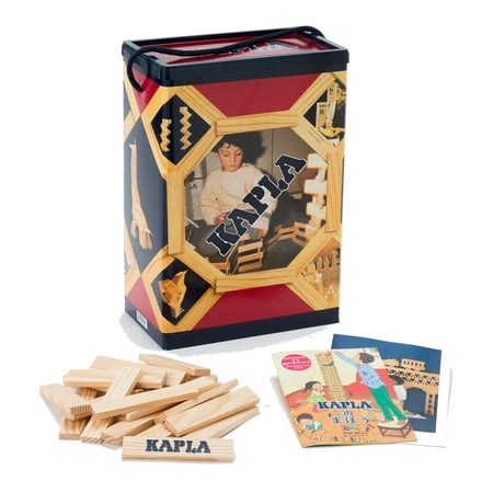 Kapla Building Blocks - KAPLA 200 Natural Wood Pine Planks w/ Storage Bin&Guide Book