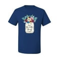 thumbnail image 2 of Wild Bobby, Love The Little Things Artsy Jar with Flowers Pop Culture Men's Graphic T-Shirt, Royal, 4XL, 2 of 3