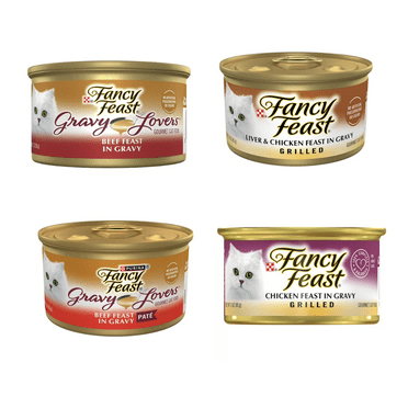 Fancy Feast Seafood & Chicken Feast Variety Pack – 24 Cans, Premium Ingredients