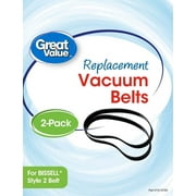 Great Value Replacement Vacuum Belts, For Bissell Style 2 Belt, 2 Count
