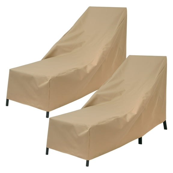 Modern Leisure Basics Patio Chaise Lounge Cover, 2-Pack, 76"L X 27"W X 30"H, Khaki