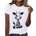 thumbnail image 1 of Birdeem Femmes Filles Grande Taille T-Shirts Imprimés Manches Courtes Col Rond T-Shirt Blouse Hauts, 1 of 6