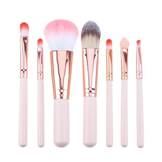 Set Maquillaje/ Pincel de Madera Base Contorno Corrector Blush Pen Beige 7pcs