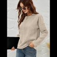 thumbnail image 4 of Sudadera Holgada de con Cuello Redondo para Mujer, Larga, Hombros Caídos, Estilo Casual, , para Otoño Albaricoque M, 4 of 9