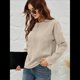 thumbnail image 4 of Sudadera Holgada de con Cuello Redondo para Mujer, Larga, Hombros Caídos, Estilo Casual, , para Otoño Albaricoque M, 4 of 9