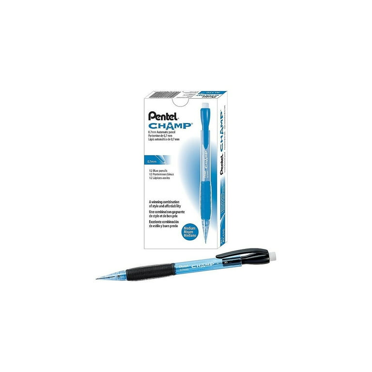 Champ Mechanical Pencil, 0.7 mm, HB (#2), Black Lead, Blue Barrel, Dozen Champ Mechanical Pencil, 0.7 mm, HB (#2), Black Lead, Blue Barrel, Dozen