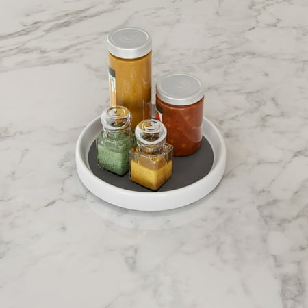 Round Turntable - Lavish Home Lazy Susan – 9.75 Inch Diameter Plastic Round Turntable Storage Organizer and Display with Non-Skid Liner