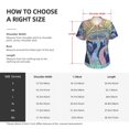 thumbnail image 4 of Women Short Sleeve V Neck Tops T-Shirts Summer Tees, Magic Mushrooms Geometry Psychedelic, 4 of 6
