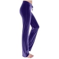thumbnail image 4 of Women High Waist Velvet Yoga Pants Flared Stretchy Wide Leg Velvet Yoga Trousers Soft Plush Velour Bootcut Slacks, 4 of 7