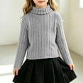 thumbnail image 2 of BLVB Girls Turtleneck Sweaters Long Sleeve Jumper Tops Teen Kids Casual Soft Pullover Fall Winter Outfits(Gray,11-12 Years), 2 of 6