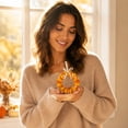 thumbnail image 4 of Fall Pipe Cleaner Pumpkin Mini Hanging Wreath, 5.90”, by Sktrjpolfis, 4 of 6