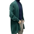thumbnail image 6 of IYTR Men's Solid Color Shawl Collar Long Sleeve Open Front Cardigan Sweater with Pockets Green XL, 6 of 6