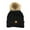 Adult Black, variant on ® Cable Knit Faux Fur Pom Pom Beanie, Mommy & Me Set Gray