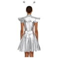vastwit Women's Outer Space Alien Outfit 3-Piece Cap Sleeve Metallic ...