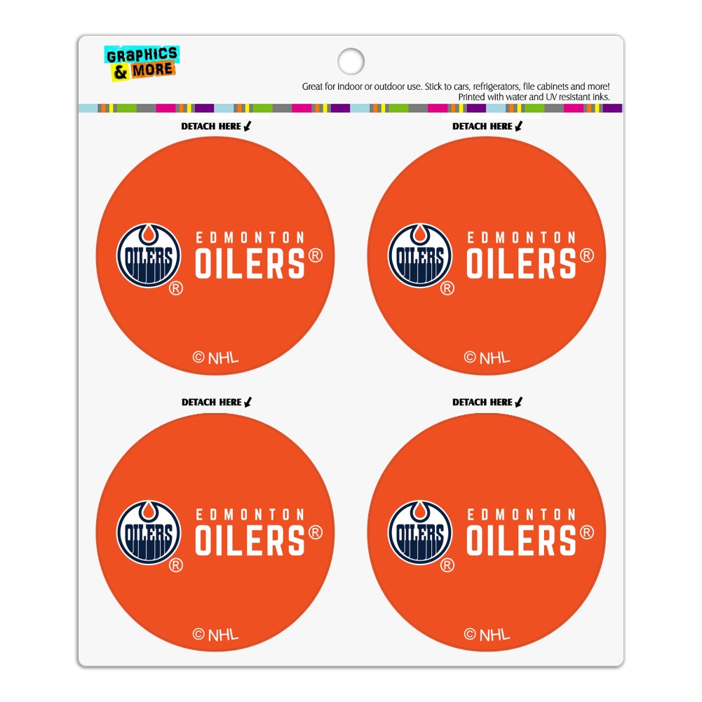NHL Edmonton Oilers Logo Refrigerator Fridge Locker Vinyl Circle Set
