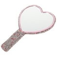 thumbnail image 1 of Miroir en Forme de Cœur Miroir de Sac à Main en Strass Miroir de Voyage Compact Miroir à Main avec Poignée, 1 of 9