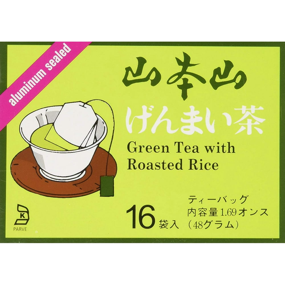 Yamamotoyama Genmai Cha Green Tea with Roasted Rice, 16 Tea Bags, 1.69