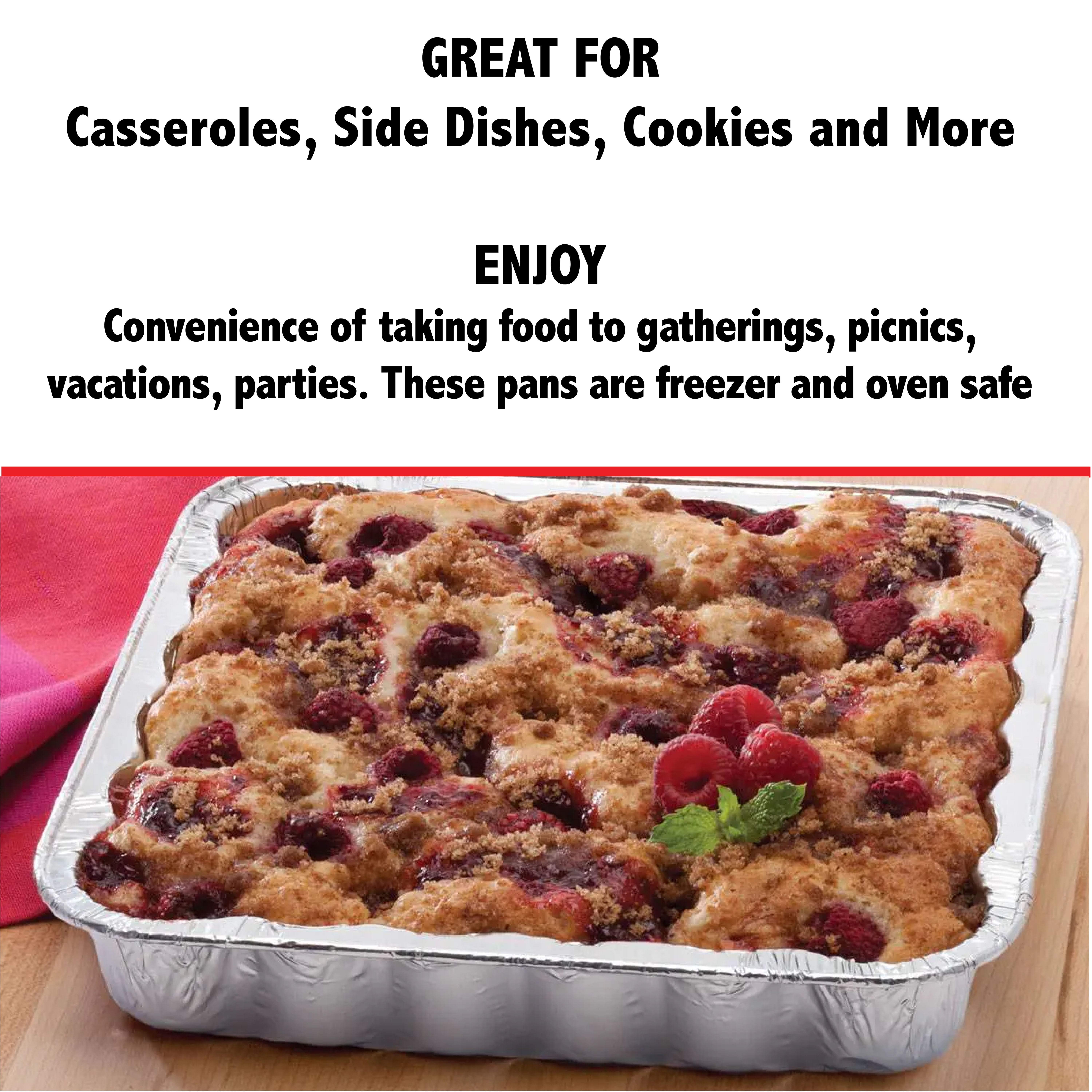 (3 pack) Handi-Foil 8" Aluminum Square Cake Pans with Lids, 3 Count