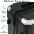 thumbnail image 2 of 20''24''28'' Hardshell Expandable Luggage Sets, 3 PCS Travel Suitcase with TSA Lock and 360° Silent Spinner Wheels, Carry-On Suitcase with Corner Protection for Women Men Weekender, Black, 2 of 9