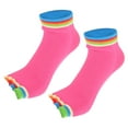 thumbnail image 7 of 4 Pairs Half Finger Toe Socks Men Women Non Slip Sticky Five Finger Socks for Yoga Daily Fit Mutlicolor Rose Red, 7 of 7