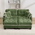 thumbnail image 4 of Harper & Bright Designs Chenille Loveseat Sofa with 2 Ottomans, Cloud Couch Chaise Lounge, 2 Seater Tufted Sectional Sofa with Deep Seat and 4 Pillows for Living Room, Green, 4 of 12
