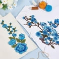 thumbnail image 5 of 2Pcs 2 Styles Polyester Patches Flower Mixed Color 270~295x123~345x1.5~2mm 1pc/style, 5 of 6