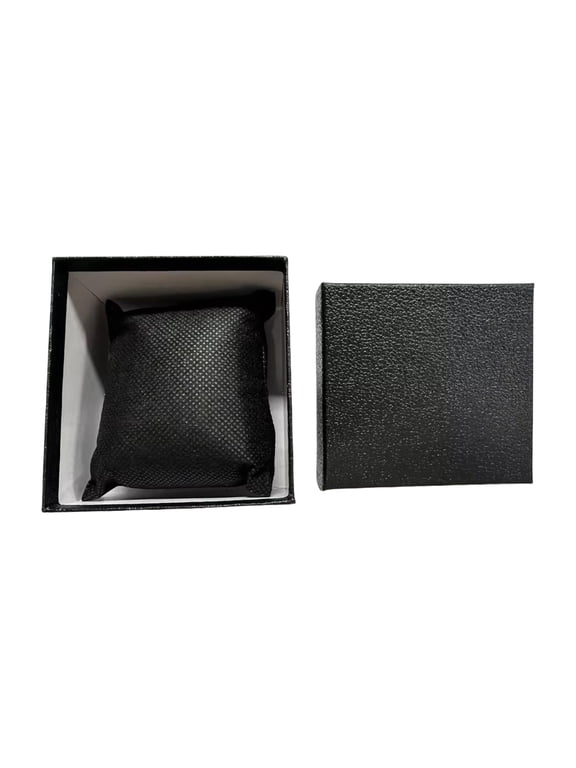Watch Box Single Watch Cases for Men Women Watch Bangle Gift Box with Pillow Wristwatch Display Case Organizer (Black)