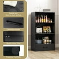 thumbnail image 6 of Costway 42'' Tall 4-tier Storage Shelf Wood Bookcase with Drawer Home Organizer Display Rack Black, 6 of 9