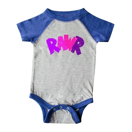 

Inktastic Rawr Distressed Text in Pink and Purple Gift Baby Boy or Baby Girl Bodysuit