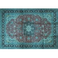 thumbnail image 1 of Ahgly Company Indoor Rectangle Medallion Light Blue Traditional Area Rugs, 4' x 6', 1 of 4