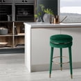 thumbnail image 2 of Meridian Furniture Tabouret de Comptoir en Velours Vert Corail, 2 of 3