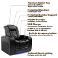 thumbnail image 2 of Valencia Tuscany Home Theater Seating | Premium Top Grain Italian Nappa 11000 Leather, Power Reclining, Power Lumbar Support, Power Headrest (Row of 3 Loveseat Right, Charcoal Grey), 2 of 5