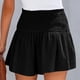 thumbnail image 5 of Pantalones cortos fruncidos Algodón de color liso Talle elástico alto Plisado Volantes Pantalones cortos casuales fluidos, 5 of 6