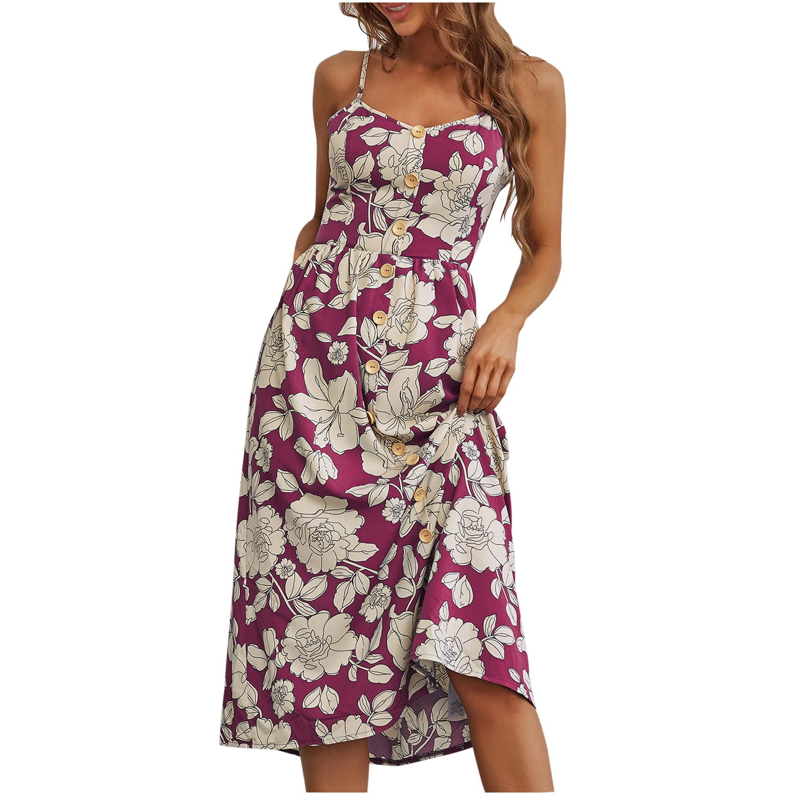 LWZWM Women's Print Backless Long Dress Wedding Dress Club Dress Fairy