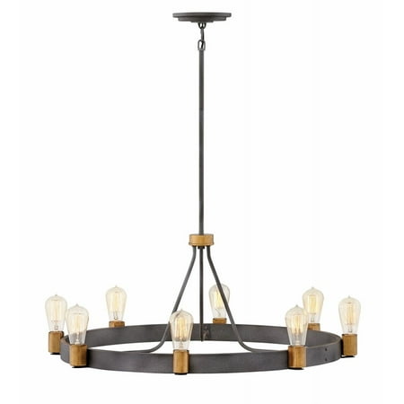 

Farmhouse Eight Light Chandelier in Aged Zinc Finish Bailey Street Home 81-Bel-3088250