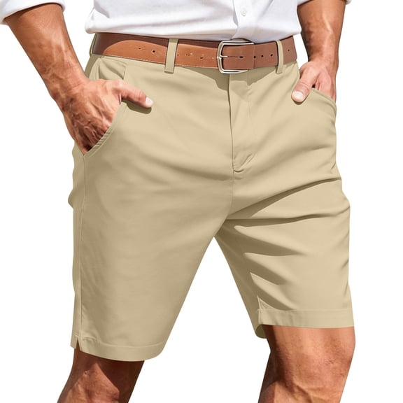 Yievot Mens Golf Shorts Summer Work Dress Shorts Lightweight Casual Flat Front Shorts with Pocket