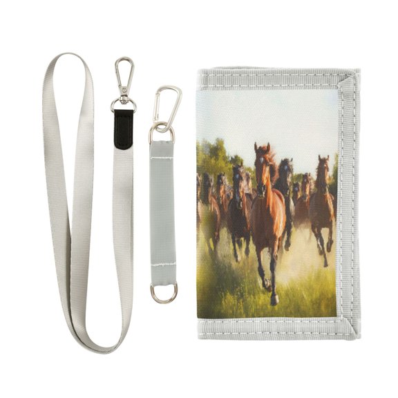 Cloth Purse Boys' Novelty Wallets Girls' Novelty Wallets Men's Wallets Women's Wallets Card Wallet Cash Wallet Student ID Bag Coin Wallet Beautiful Herd Of Horses