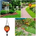 thumbnail image 4 of Solar Hot Air Balloon Lantern with Flickering Flame Decor, Colorful Glass Metal Hummingbird Balloons Outdoor Waterproof Hanging Solar LED Lights for Patio Yard Garden Pathway Porch Holiday Ch, 4 of 9