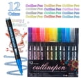 thumbnail image 2 of 12 Pcs Double Line Outline Pens, Shimmer Markers, Metallic Glitter Outliner Pens, Self-Outline Metallic Markers, Drawing Art Supplies for Hand Lettering, Card Design, DIY Craft Productions, 2 of 7