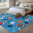 thumbnail image 4 of Blue Sports Area Rugs 5'x8', Washable Small Throw Rugs for Classroom Bedroom, Football Basketball Rugby Baseball Indoor Outdoor Rug Non-Slip Low Pile Carpet Runner Reversible Floor Mats, 4 of 8