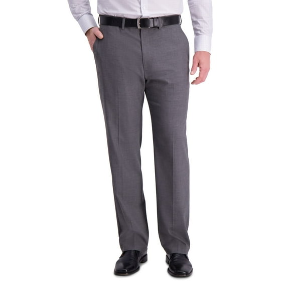 Haggar Men's Premium Performance Stretch Stria Plain Front Suit Separate Pant, Medium Grey, 36x30
