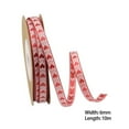 thumbnail image 2 of Valentines Day Decorations Red Ribbon 0.23 Inch x 11 Yards Burlap Wired Edge Ribbon for Gift Wrapping Love Heart Fabric Ribbon for Bows Bouquet Flower Bouquet Bridal Wedding Party Decoration, 2 of 2