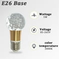 thumbnail image 1 of Bombilla LED E26, 5 W (Equivalente a 40 W), 500 Lm sin Regulable, Luz Cálida de 3000 K/luz Solar de 6000 K, Utilizada para Lámparas de Escritorio, Lámparas de Cristal y Lámparas de Araña., 1 of 7