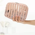 thumbnail image 4 of Unique Bargains Clear Toiletry Bag Transparent Makeup Bag Travel Zipper Cosmetic Organizer for Women 8.07" Light Brown, 4 of 7