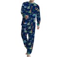thumbnail image 1 of Traje de Navidad cálido para padres e hijos, costura con estampado de dinosaurio, ropa para el hogar, pijama, pantalones de manga larga, conjunto de dos piezas (papá) Fridja nalpqowj26022, 1 of 5