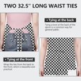 thumbnail image 6 of Black and White Small Checkered Pattern Apron-Garden Aprons for Women with Pockets-Cotton Linen Waterproof Kitchen Cooking Gardening Aprons Adjustable for Kitchen,Cooking,BBQ and Salon 33x27 Inch, 6 of 7