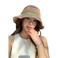 thumbnail image 5 of SikaFu Grass -Edited Fisherman Hats Straw Hats Female Summer Air -Breathable Large Eaves Shading Hat Can Fold The Seaside Sunscreen Cap, 5 of 5